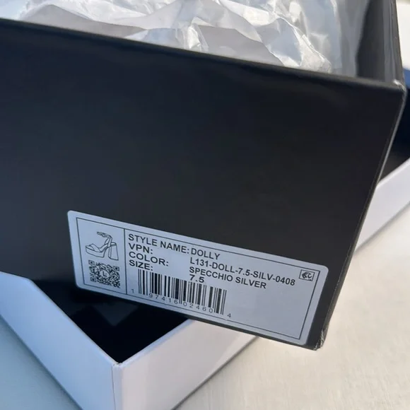 Larroudé Dolly Sandal In Silver Specchio - Picture 10 of 10